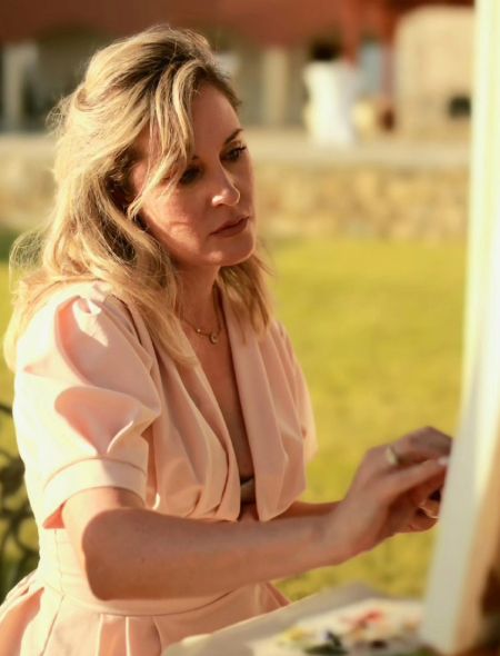 Live Wedding Painter Angela Yfantidou painting